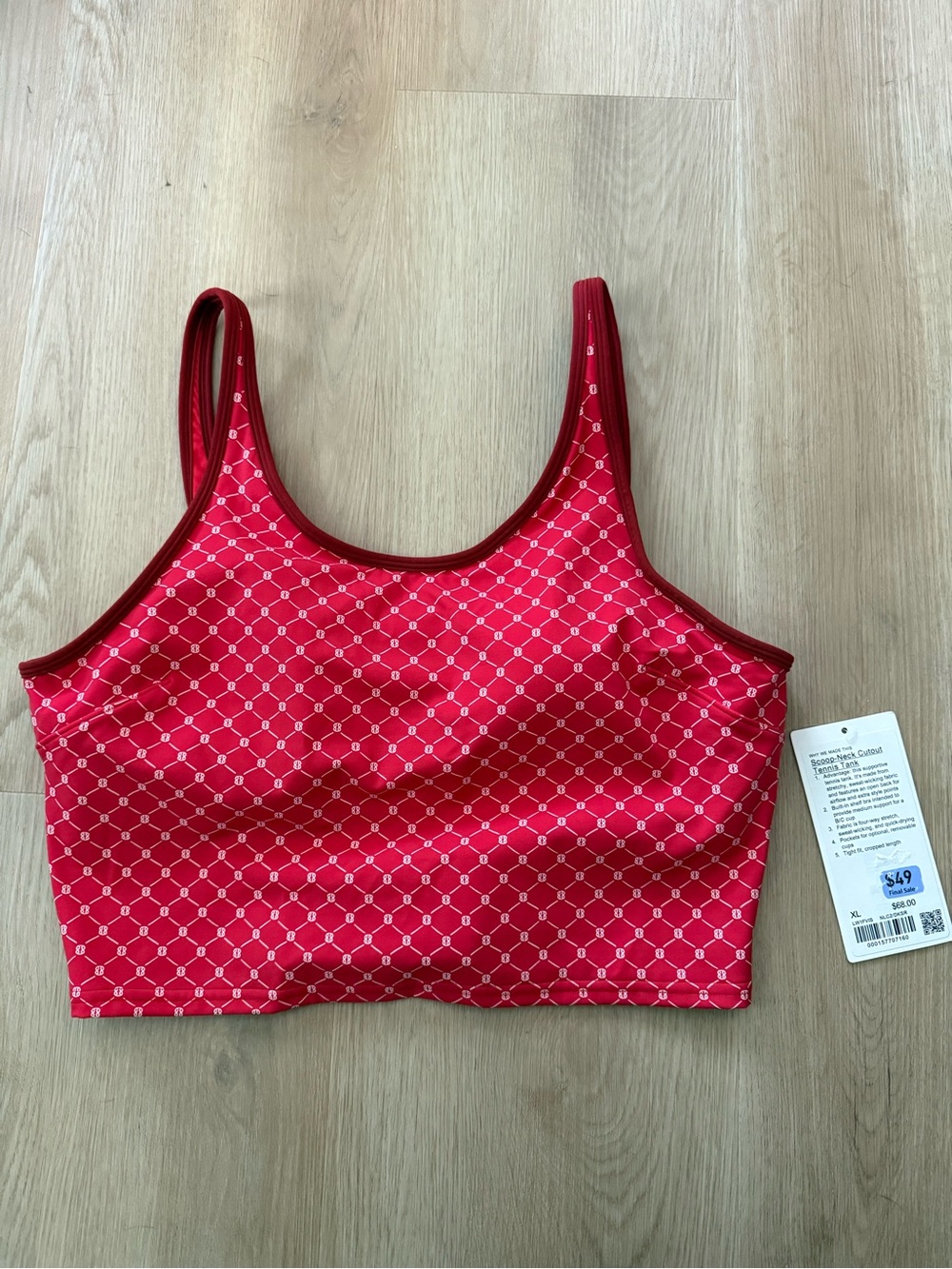 NWT Lululemon Scoop-Neck Cutout Tennis Tank Top Size XL